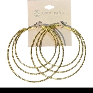 Daisy Fuentes Triple Gold Hoop Earrings